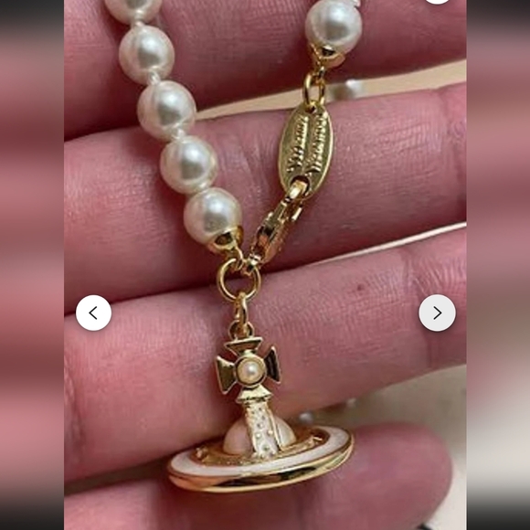 Vivienne Westwood Simonetta Pearl Orb Necklace - Picture 7 of 8
